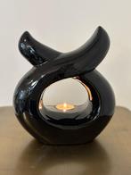 Moderne urn met kaarshouder, Steen, Verzenden, Zwart, Info@heturnenhuis.nl