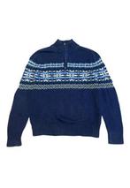 Tommy Hilfiger Trui| Navy Half-Zip| Fair Isle Winterpatroon, Blauw, Tommy Hilfiger, Ophalen of Verzenden, Zo goed als nieuw