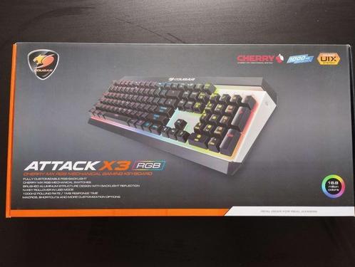 Cougar Attack X3 RGB toetsenbord, Computers en Software, Toetsenborden, Nieuw, Qwerty, Bedraad, Gaming toetsenbord, Ophalen