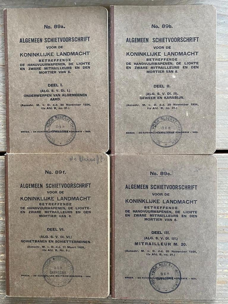 4 voorschriften handvuurwapenen mitrailleurs, mortier 1935, Ophalen of Verzenden, Landmacht, Duitsland, Boek of Tijdschrift