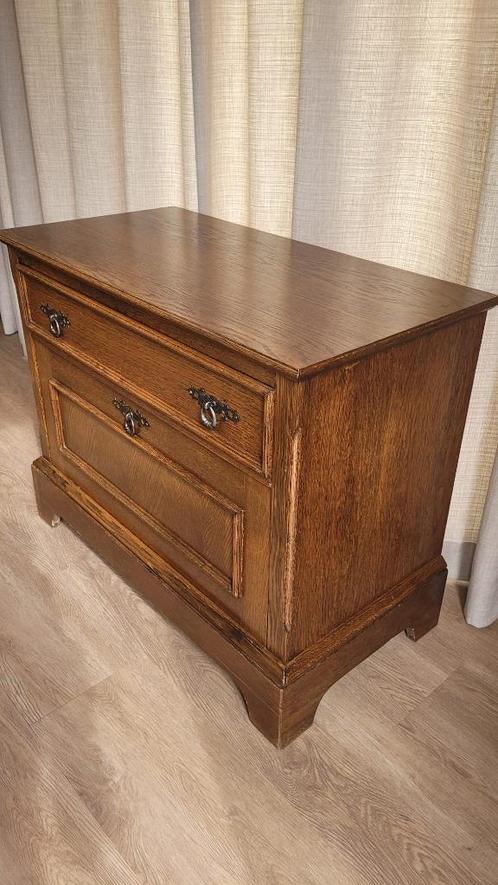 Eiken kast met klep en lade, ladekast, televisiekast, Huis en Inrichting, Kasten | Ladekasten, Gebruikt, Minder dan 100 cm, 50 tot 100 cm