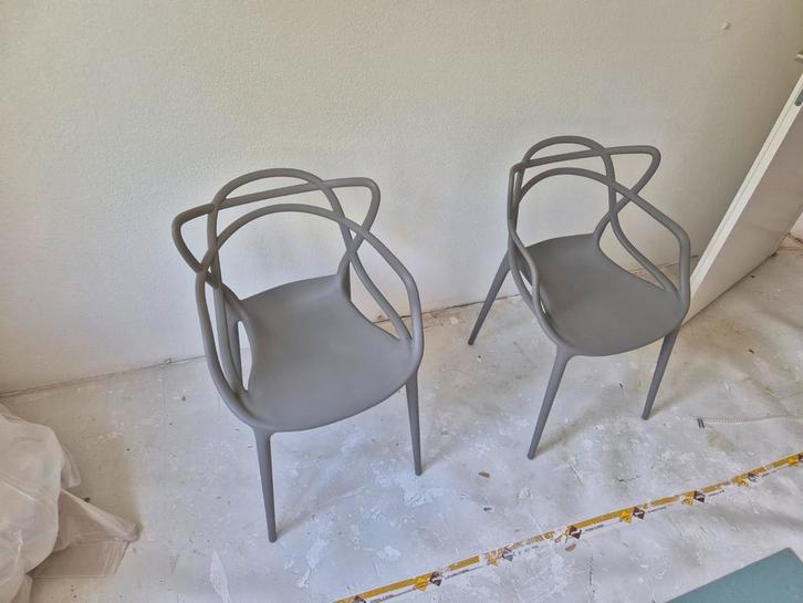 Kartell design stoelen – Masters model nog in goede staat!, Huis en Inrichting, Stoelen, Gebruikt, Kunststof, Grijs, Ophalen