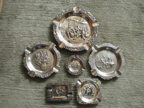 6 Metalen Asbakken, Verzamelen, Rookartikelen, Aanstekers en Luciferdoosjes, Zo goed als nieuw, Asbak, Ophalen of Verzenden