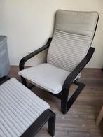 Fauteuil poang stoel met voetenbank ikea, Huis en Inrichting, Fauteuils, Hout, 75 tot 100 cm, Ophalen of Verzenden, Zo goed als nieuw