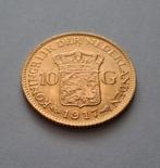 Gouden tientje 1917 Wilhelmina, Postzegels en Munten, Verzenden, Goud, Koningin Wilhelmina, Losse munt