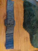 Grijze elastische suede leren riem met grote gesp, Kleding | Dames, Ophalen of Verzenden, 90 tot 100 cm, Zo goed als nieuw, Overige kleuren