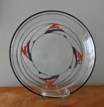 Cris Agterberg  glazen schaal emaille decoratie - Art Deco, Ophalen of Verzenden