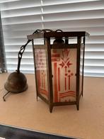Art Deco Hanglamp Gebrandschilderd Glas, Huis en Inrichting, Lampen | Hanglampen, Ophalen of Verzenden, Gebruikt, Glas, Minder dan 50 cm