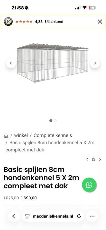 Grote hondenkennel 5x2 meter beschikbaar voor biedingen