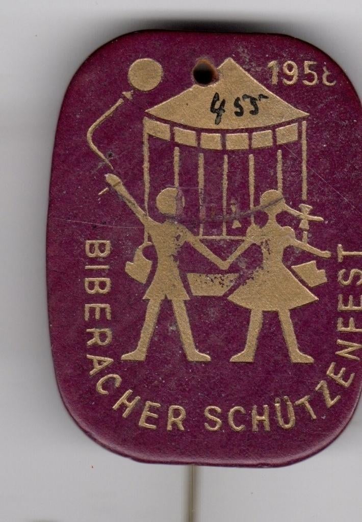 Speldje BIBERACHER SCHUTZENFEST DRAAIMOLEN 1958 (A8), Verzamelen, Verzenden, Gebruikt, Overige onderwerpen