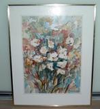 Aquarel van Jan Hendriks (Hilversum) 1994 . gouden lijst . m, Minder dan 50 cm, Oorspronkelijke maker, Ophalen of Verzenden, Zo goed als nieuw