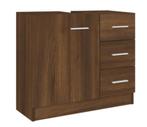 VidaXL Wastafelkast 63x30x54 cm bruin eikenkleur, Huis en Inrichting, Badkamer | Badkamermeubels, Nieuw, Minder dan 100 cm, Wastafelkast