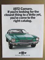 1972 CHEVROLET CAMARO brochure, Engels, Ophalen of Verzenden, Zo goed als nieuw, Chevrolet