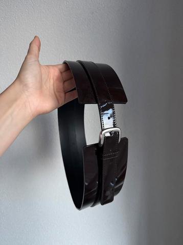 Vintage Y2K bordeaux rode lak leren taille riem beschikbaar voor biedingen