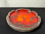 Vintage West Germany Fat Lava Asbak, Gebruikt, Porselein of Keramiek, Schaal, Rond