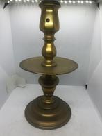 antiek brons bronzen schijf kanbelaber kandelaar, Antiek en Kunst, Ophalen of Verzenden, Koper of Brons