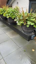 Handgemaakte aardewerk bloempotten set met bloemen, Tuin en Terras, Gebruikt, 40 cm of meer, Rond, Ophalen of Verzenden