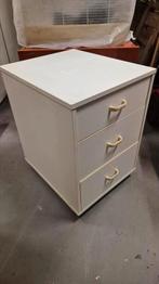 Retro ladenkastje, 3 laden, wit hout, op wieltjes, Huis en Inrichting, Bureaus, Ophalen, Gebruikt, Geen idee, Geen@idee.nl