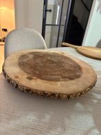 Houten serveerschaal / serveerplank van boomstam, Ophalen, Schaal, Rond, Zo goed als nieuw