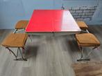 Opvouwbare ijzeren vintage picknicktafel, Tuin en Terras, Picknicktafels, Ophalen, Gebruikt, Rechthoekig