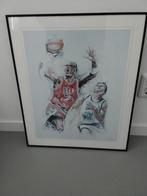 Litho van basketballer, Antiek en Kunst, Kunst | Litho's en Zeefdrukken, Ophalen