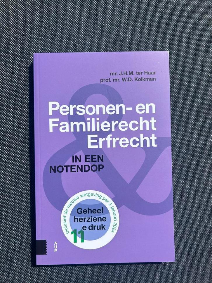 Personen- en Familierecht Erfrecht in een notendop, Boeken, Studieboeken en Cursussen, Zo goed als nieuw, WO, Alpha, Ophalen of Verzenden