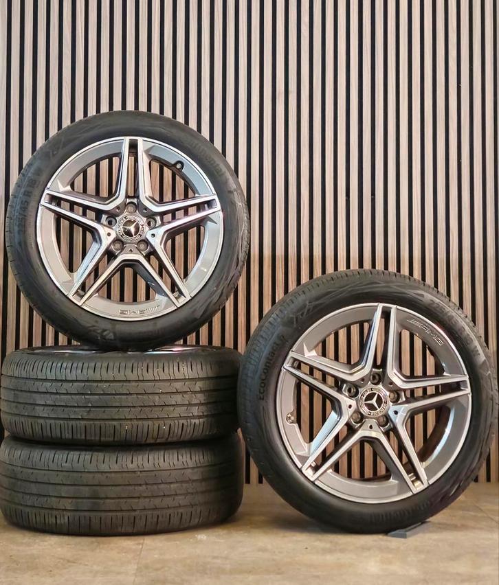 18" Orig Mercedes AMG Velgen+Zomerbanden 5x112 A C klasse, Auto-onderdelen, Banden en Velgen, Banden en Velgen, Zomerbanden, 18 inch