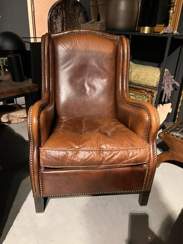 Runderleren Fauteuil Vintage 