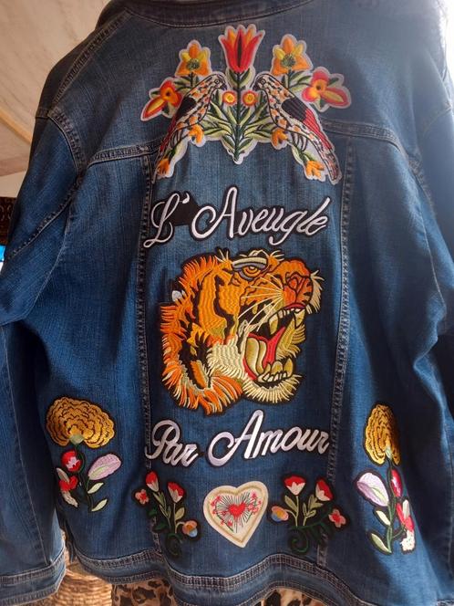 Gucci geïnspireerde denim jas - Maat 50/52 - Nieuw, Kleding | Dames, Overige Dameskleding, Nieuw, Ophalen of Verzenden