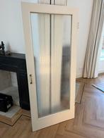 Authentieke houten binnendeur met glas, Doe-het-zelf en Verbouw, Deuren en Horren, Gebruikt, Minder dan 80 cm, Binnendeur, Minder dan 200 cm