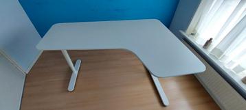 Bureau bekant wit, hoek rechts - afbeelding 1