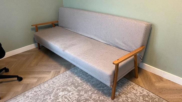 Slaapbank 2 persoons (let op vlekken bekleding), Huis en Inrichting, Slaapkamer | Slaapbanken, Gebruikt, 90 cm, 210 cm, Tweepersoons