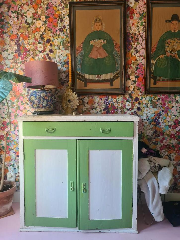 Van dijk en co brocante antieke houten commode lade kast, Antiek en Kunst, Antiek | Meubels | Kasten, Ophalen