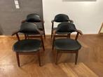 4x Teak KoeHoorn Cow Horn Tijsseling Stoel, Huis en Inrichting, Stoelen, Ophalen, Gebruikt, Zwart, Vintage