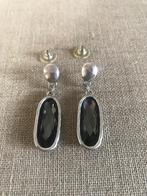 Zamak oorbellen (90) Zwart/Grijs, Met kristal, Overige materialen, Nieuw, Ophalen of Verzenden