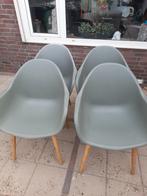 4 groene kuipstoelen, Tuin en Terras, Ophalen, Gebruikt, Kunststof