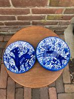 Set van 5 blauw witte handbeschilderde bordjes, Huis en Inrichting, Keuken | Servies, Bord(en), Keramiek, Overige stijlen, Ophalen of Verzenden