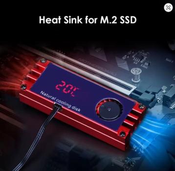 NVMe M2 2080 SSD Heat Sink met Display ( temperatuur meting) beschikbaar voor biedingen