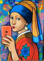 Uniek schilderij Meisje met de parel, Antiek en Kunst, Kunst | Schilderijen | Modern, Ophalen