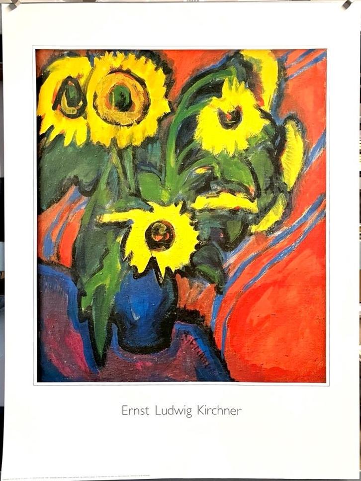 Ernst Ludwig Kirchner - Zonnebloemen - Verkerke print (1995), Antiek en Kunst, Kunst | Litho's en Zeefdrukken, Ophalen