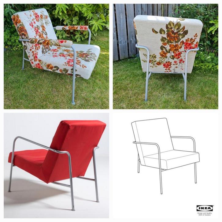 Vintage IKEA PS 1999 fauteuil, Huis en Inrichting, Stoelen, Gebruikt, Eén, Stof, Overige kleuren, Ophalen