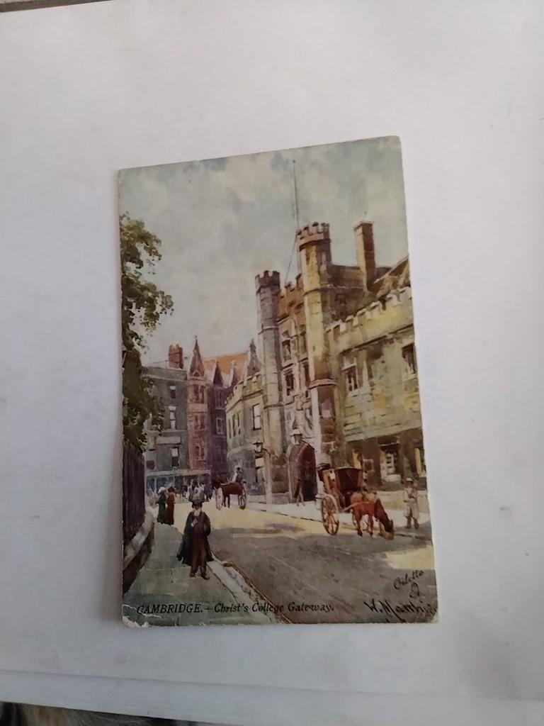 W. MATTHISON/ CHRIST COLLEGE GATEWAY. CAMBRIDGE, Verzamelen, Ophalen of Verzenden, Voor 1920, Sterren en Beroemdheden
