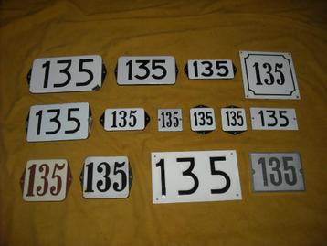 oud emaille huisnummer 135 ook 136 137 138 139 140 141 142 1 beschikbaar voor biedingen