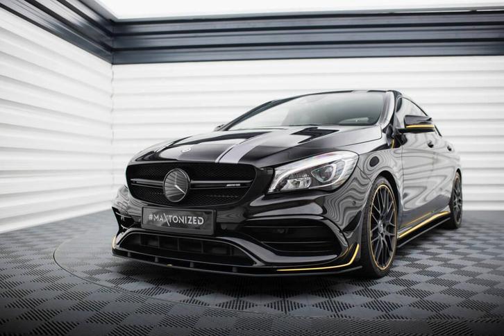 Race Voorlip sideskirt diffuser - AMG CLA 45 C117 17-19, Auto diversen, Tuning en Styling, Ophalen of Verzenden