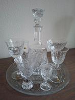 Kristallen karaaf + glazen echt kristal setje als nieuw., Ophalen of Verzenden