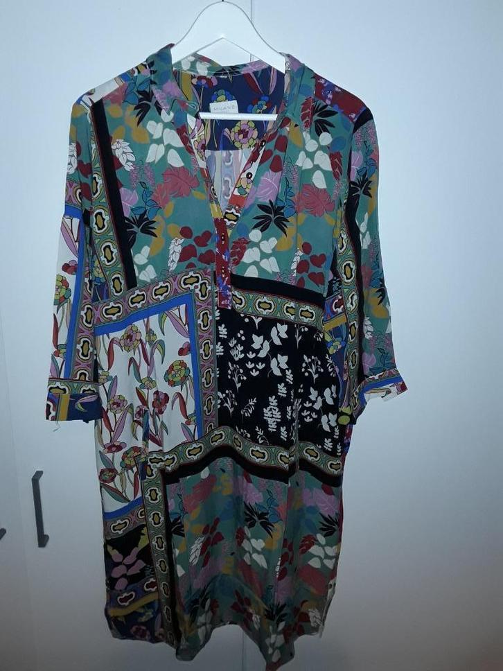Milano Italy Gekleurde Jurk Met Leuke Print Maat XL, Kleding | Dames, Jurken, Nieuw, Maat 46/48 (XL) of groter, Overige kleuren