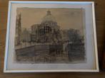 Singel met Lutherse Kerk Amsterdam, Jan den Hengst, Antiek en Kunst, Ophalen of Verzenden
