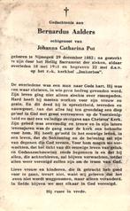 Aalders Bernardus 1882 Nijmegen 1963, Verzamelen, Ophalen of Verzenden