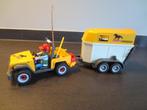 Playmobiel: Jeep met Paardentrailer+2 paarden -vader en kind, Ophalen of Verzenden, Zo goed als nieuw, Complete set