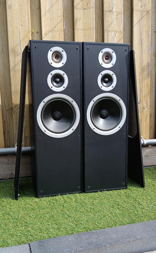 Set Zuil Luidsprekers JAMO Studio 180 Zwart 170 Watts 8Ω, Audio, Tv en Foto, Luidsprekers, Zo goed als nieuw, Front, Rear of Stereo speakers